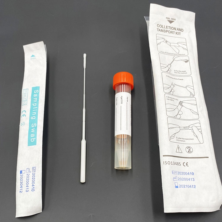 Coleta de tubo de cotonete para teste nasal flocado
